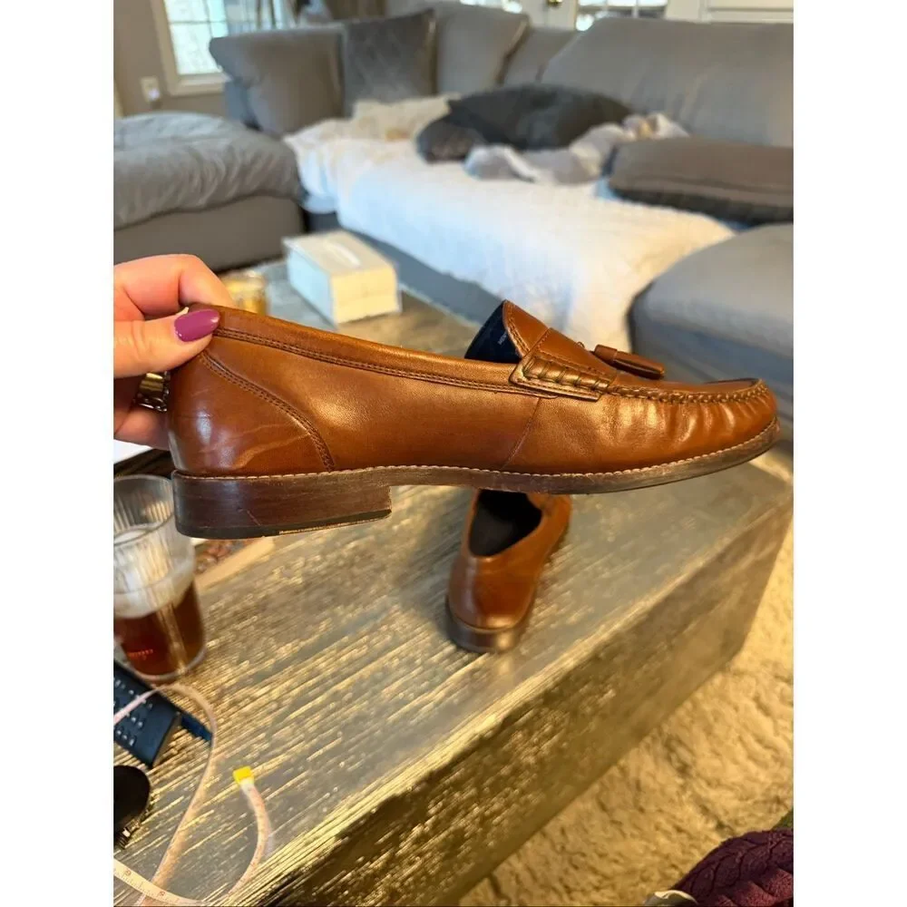 Cole Haan Brown Leather Tassel Maine Classic Pinch Loafers sz 10 EUC